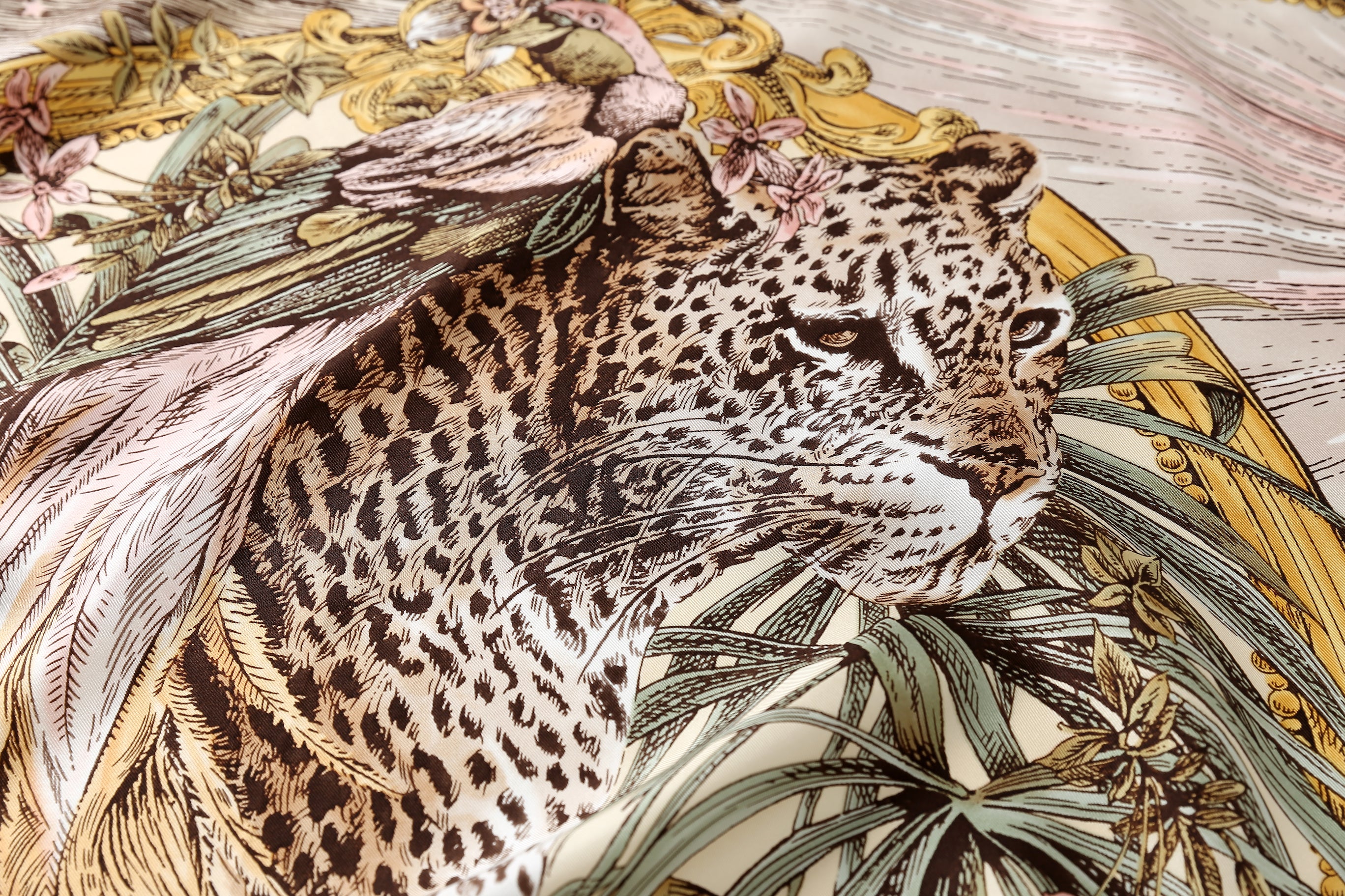 The Celestial Leopard Silk Scarf