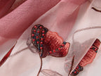 Jeelow mauve silk blend poppy beaded scarf — semi-sheer wrap for women