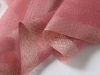 Mauve embroidered poppy scarf with beaded centers, draped view