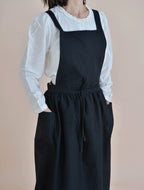 The 'Meadow' Water-Repellent Cotton Pinafore Apron | Japanese Cross-Back Dress Apron for Kitchen, Garden & Floral Work