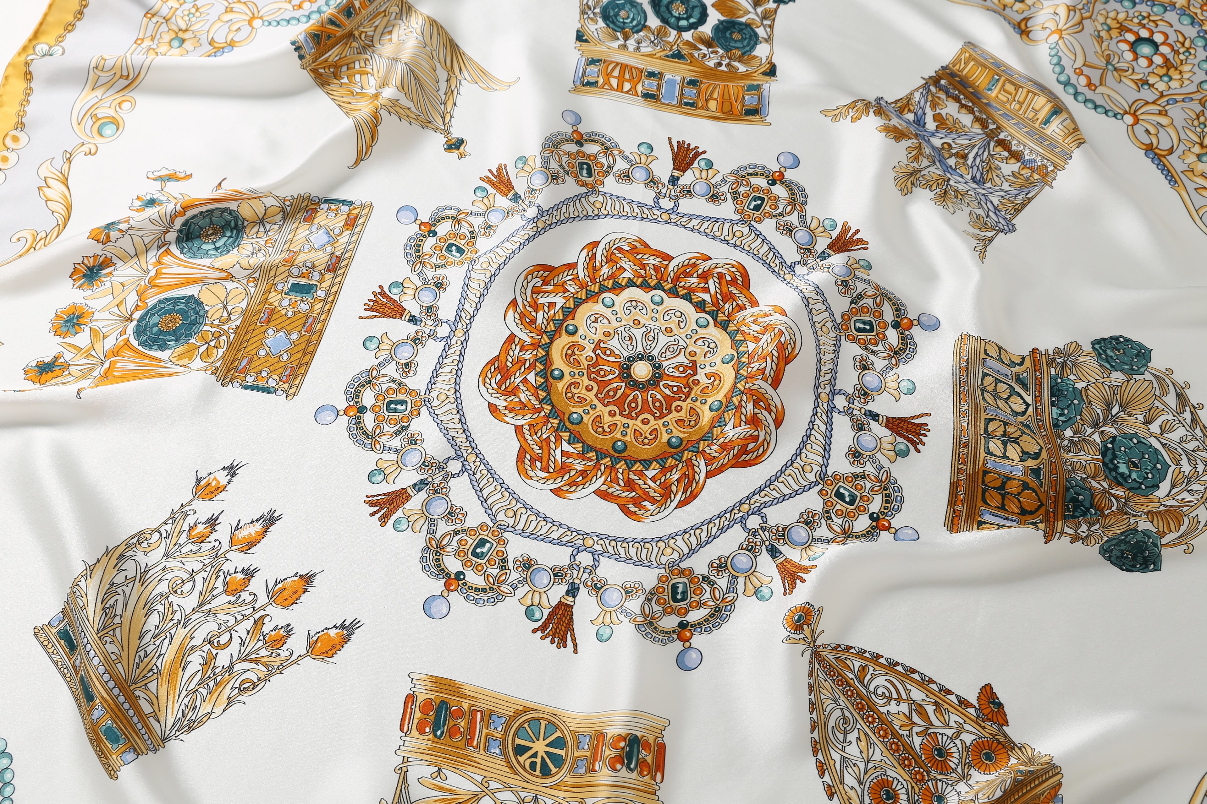 The Gilded Crowns Silk Scarf