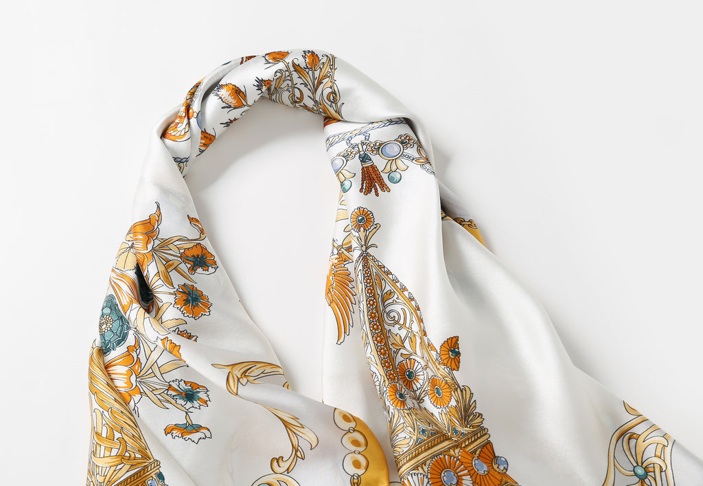 The Gilded Crowns Silk Scarf