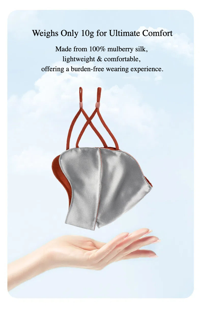 Jeelow 100% Mulberry Silk Face Cloth Mask Washable Reusable Breathable 22 Momme Double Layer Two Tone Adjustable Straps