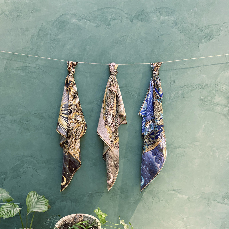 The Celestial Leopard Silk Scarf