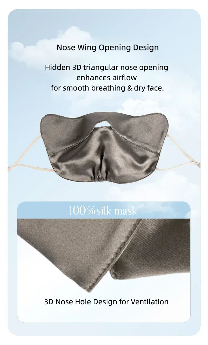 Jeelow 100% Mulberry Silk Face Cloth Mask Washable Reusable Breathable 22 Momme Double Layer Two Tone Adjustable Straps