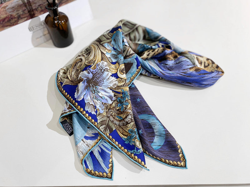 The Celestial Leopard Silk Scarf