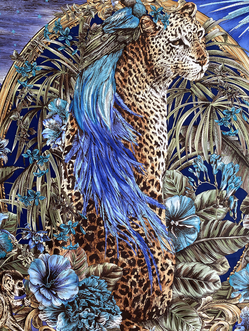 The Celestial Leopard Silk Scarf