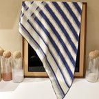 The Odyssey Triangle Silk Scarf (Nautical Blue & Cream)