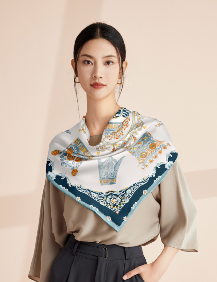 The Gilded Crowns Silk Scarf